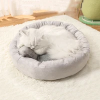 winter round bed for cats bed for dog cushion super soft fluffy comfortable cat mat dog bed with pillow pet supplies accessories