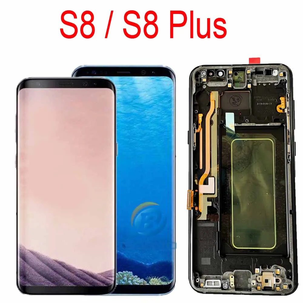 Для samsung S8 G950 G950F ЖК экран Plus G955 с сенсорным дигитайзером рамкой в сборе|Экраны для