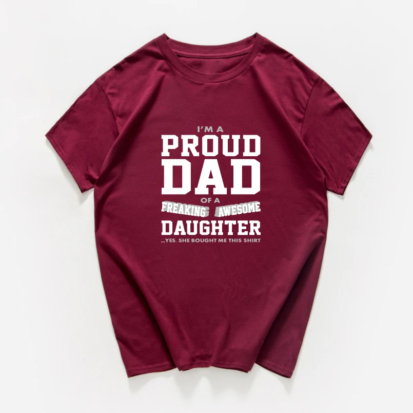 Забавная Мужская футболка с надписью я гордый папа чудаковатой дочери awesonme