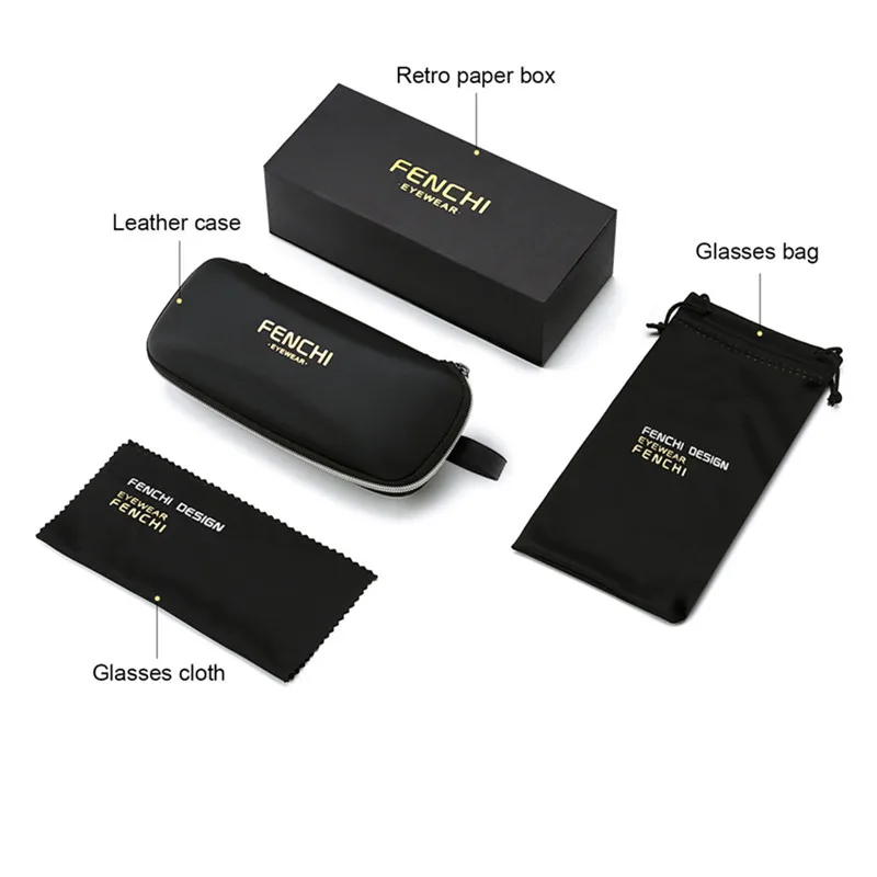 Мужские квадратные солнцезащитные очки FENCHI высококачественные ретро с