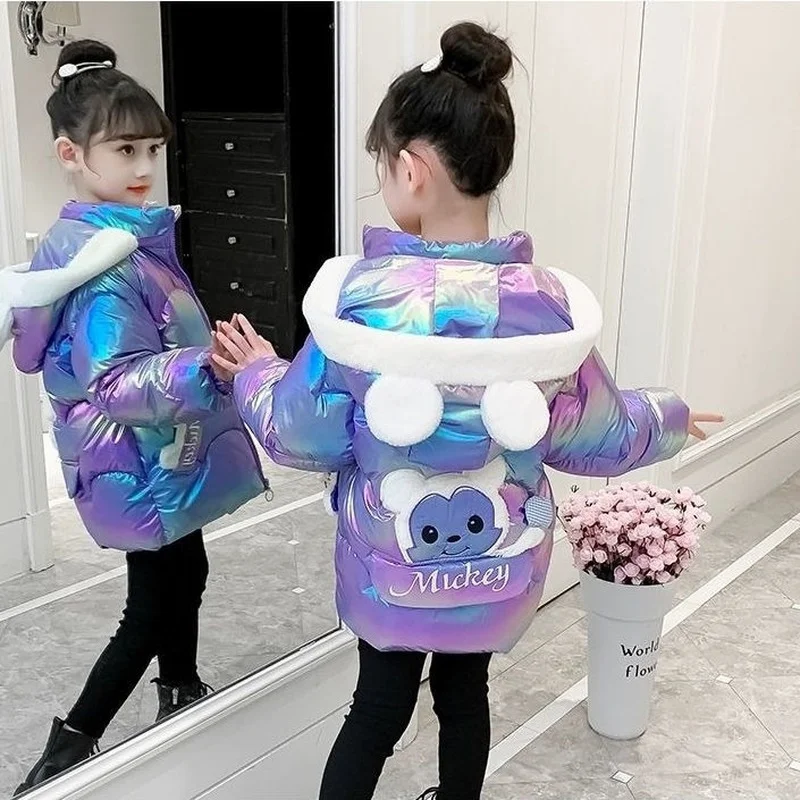 

Новое модное зимнее пальто с имитацией меха для девочек, куртки, теплая парка, детская одежда для малышей, детская утепленная хлопковая одеж...