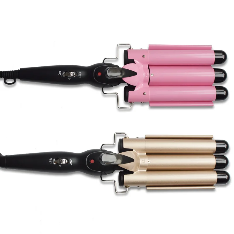 Щипцы для завивки волос щипцы с тремя стержнями ЖК дисплеем контролем