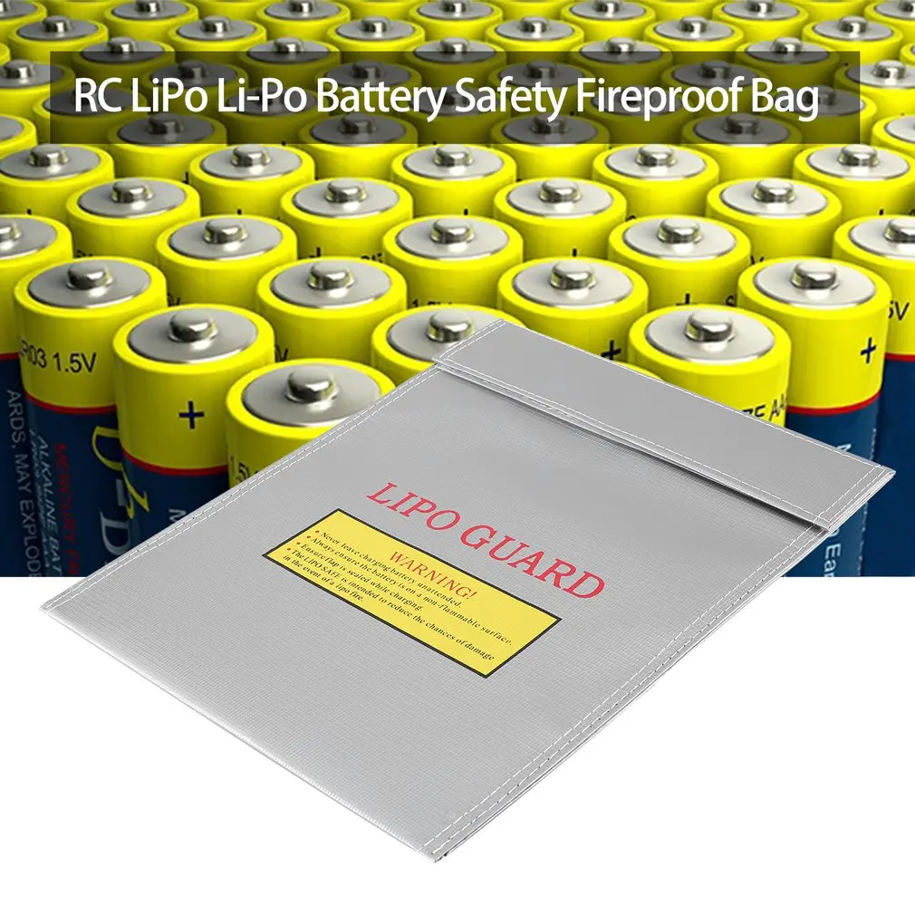 

1Pcs Fireproof RC LiPo Li-Po Battery Fireproof Safety Guard Safe Bag Charging Sack Battery Safety Guard Silver Two size Hot
