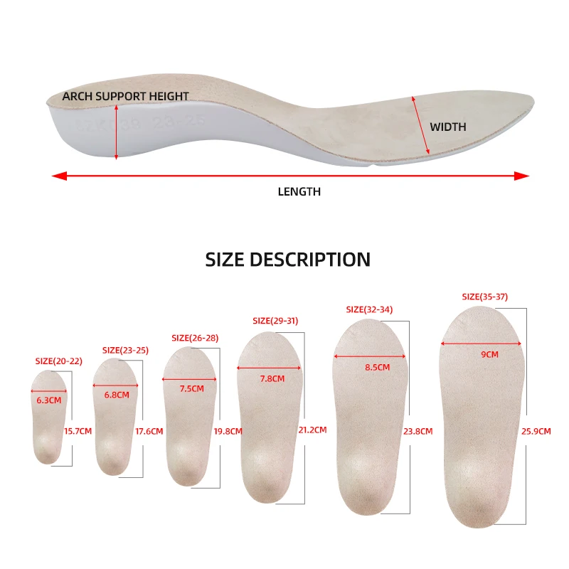 Orthopedic Insoles Children Arch Support Flatfeet Pads For Sneaker Shoes Accessories Decorations Kids Big Sizes 8 10 11Years Old
