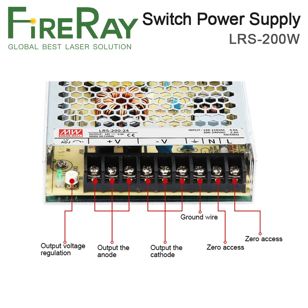 FireRay Meanwell LRS-200 выключатель с одним выходом Питание 5V 12V 24V 36V 48V 200W Оригинальный МВт