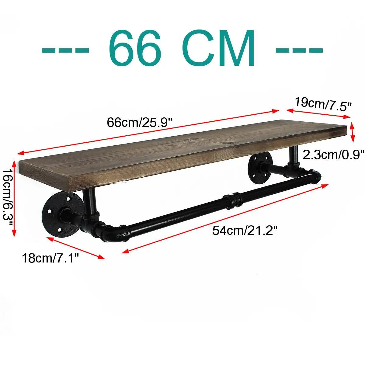 

66/92cm Wall Shelf Wood Floating Shelf Wall Decoration Multifunction Storage Holder Wall Shelf Rack Decorative For Bedroom