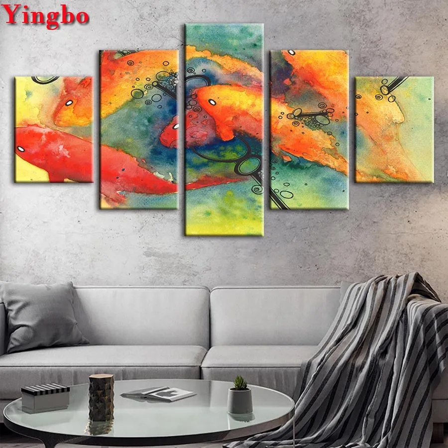 

Animal koi fish Diamonds Painting Full Rhinestone icon Cross Stitch DIY Mosaic Sticker 3d embroidery crystal painting home decor