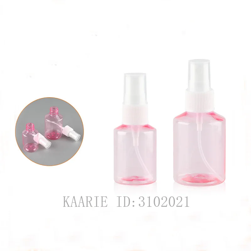 

30ml50ml 50/100pcs Empty Travel PET Spray Bottle, DIY Pink Refillable Convenient Mist Container,Clear Portable Cosmetics Package