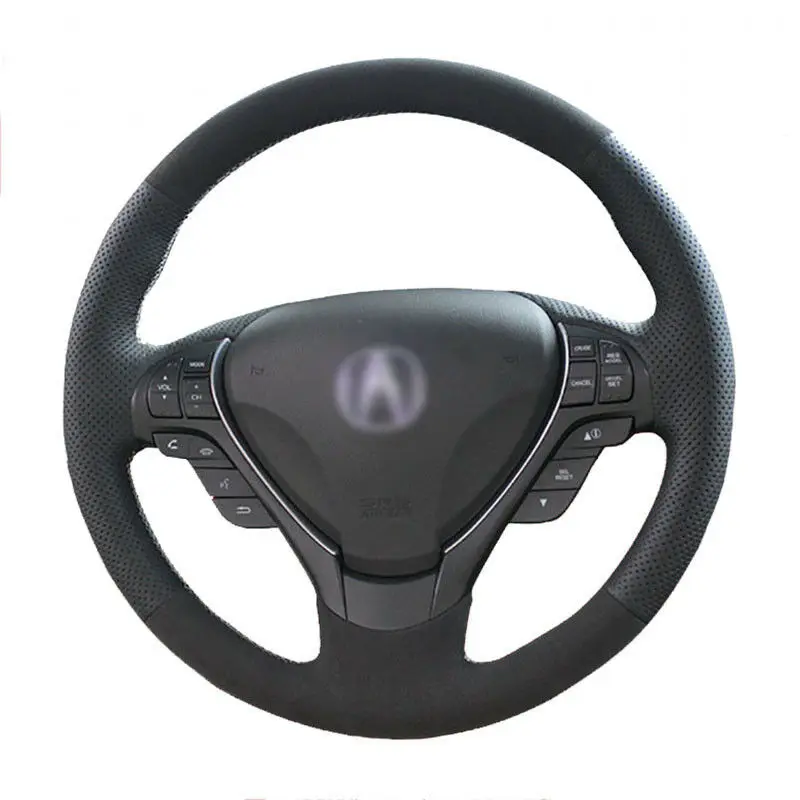 ل أكورا TL ILX RDX ZDX أعلى جلد عجلة القيادة ناحية غرزة على التفاف غطاء