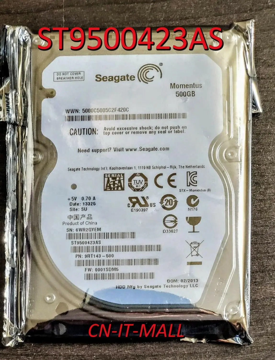 

Seagate Momentus 7200.4 ST9500423AS 500GB 7200 RPM 16MB Cache SATA 3.0Gb/s 2.5" Internal Notebook Hard Drive