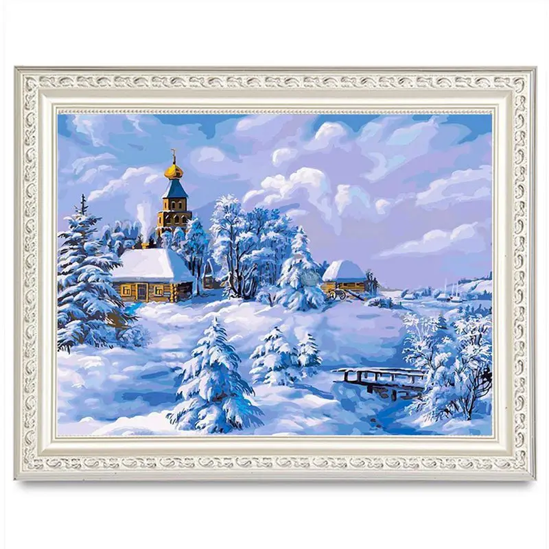 Алмазная вышивка DIY алмазная живопись пейзаж Снежная сцена Картина Вышивка