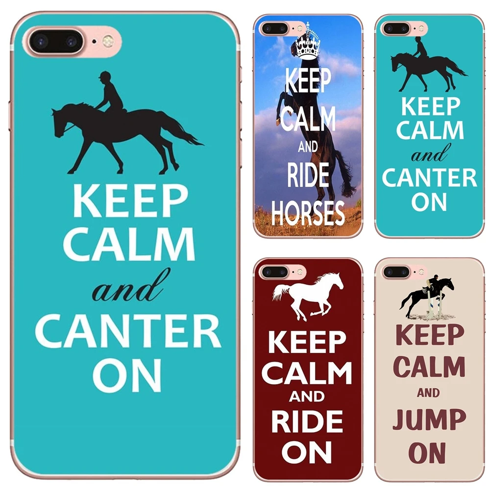 

For iPhone 10 11 12 13 Mini Pro 4S 5S SE 5C 6 6S 7 8 X XR XS Plus Max 2020 Case Keep Calm and Ride On Horse Pony