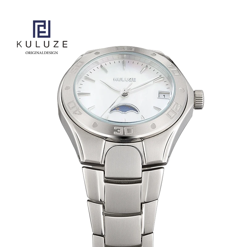 KULUZE Titanium Watch Swiss Ronda 708 Watch Movement Phase moon Luxury Brand Fashion Women's Watches for Women enlarge