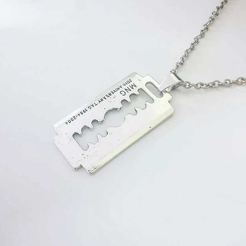 Ожерелье с кулоном лезвие бритвы для женщин и мужчин в стиле хип хоп винтажное