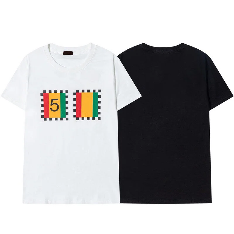 

2021 Spring Summer Brand New Casual Letter Printed Colored Box T-Shirt For Women's Loose Men Tees Oversize 0422