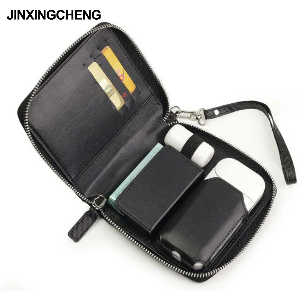 JINXINGCHENG Мода 3 цвета молния Флип Кожа для IQOS 2,4 плюс сумка Аксессуары для IQOS II чехол с отделением для карт