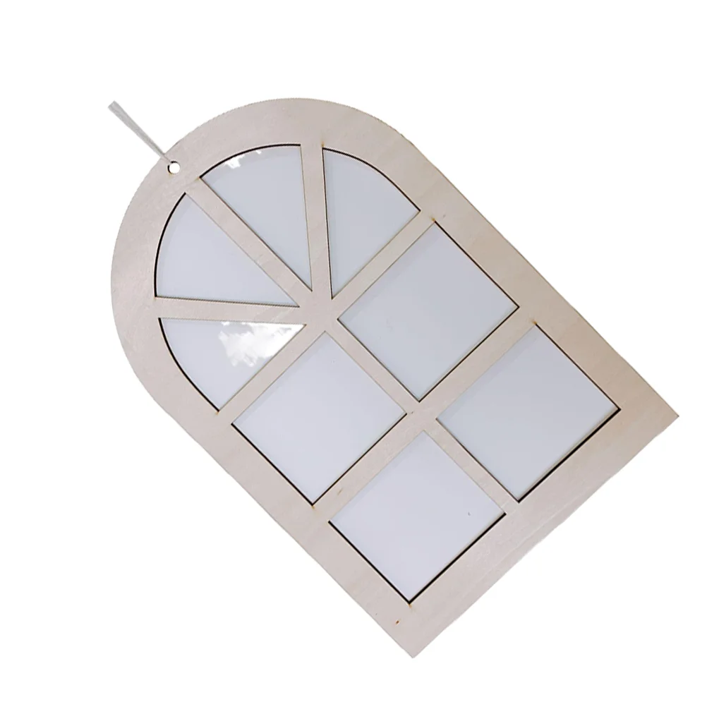 

Wooden Hollow Window Wall Decoration Wall Hanging Ornament Photography Props