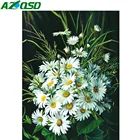 AZQSD полная квадратная алмазная живопись Маргаритка вышивка крестиком Стразы Алмазная вышивка Цветочная Мозаика Декор для дома ручной работы