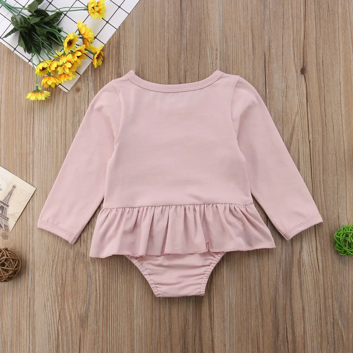 

UK 0-24M Newborn Baby Kids Girls Infant Romper Body Long Cotton Outfit Clothing