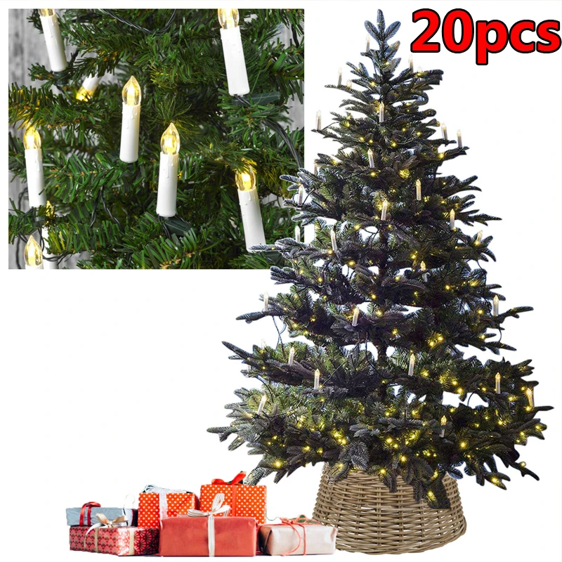 20Pcs LED Candle Light Warm White String Christmas Tree Decoration Family Dinner USB Indoor Fairy | Дом и сад