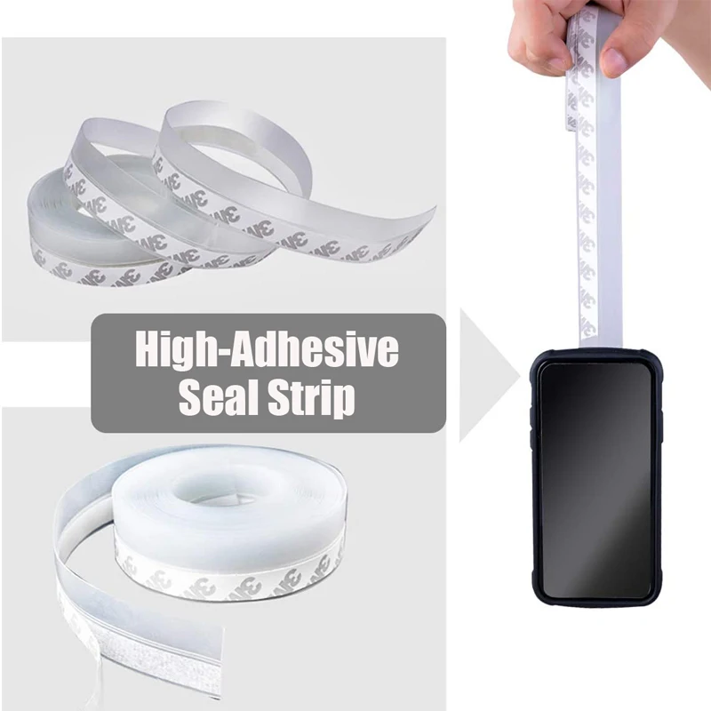 

5M Door Bottom Seal Strip Weather Window Rubber Seal Weatherstrip Dust Self Adhesive Door Windshield Sealing Tape DropShipping