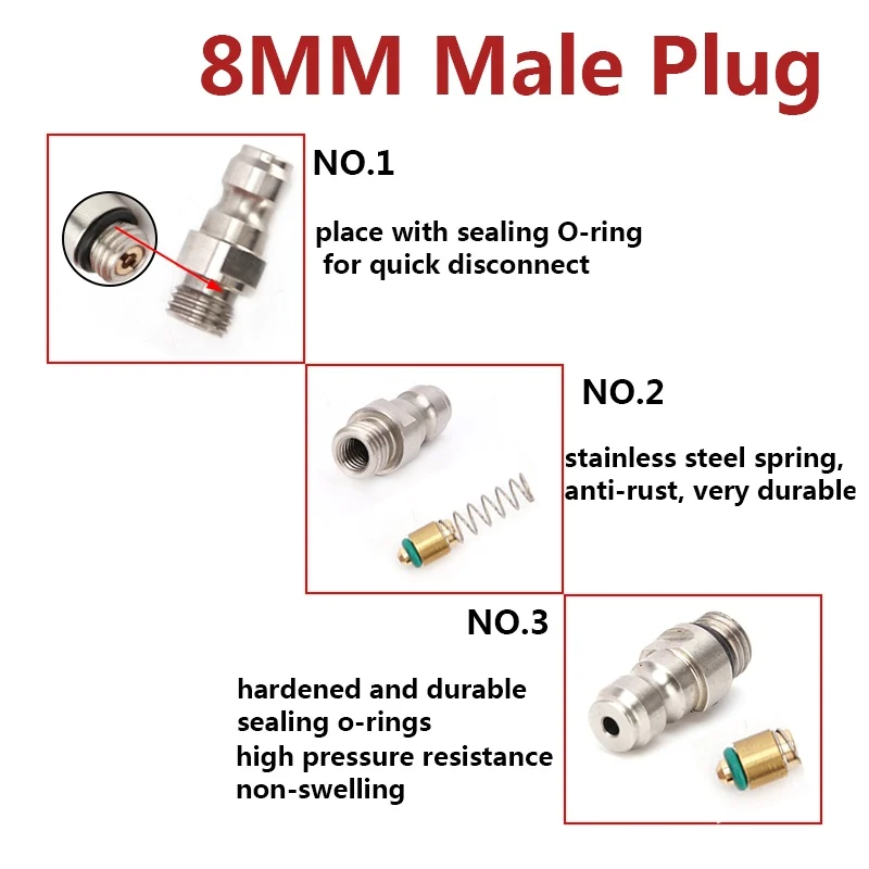 Комплект из 3 предметов PCP ВВС Пейнтбол Нержавеющая сталь сцепное устройство для