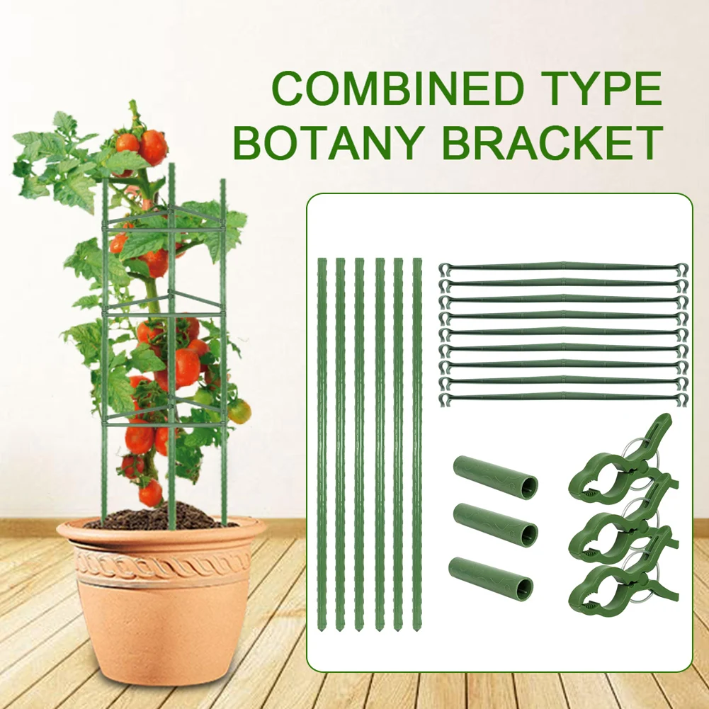 

Tomatoes Cage Assembled Plant Vegetable Trellis Support Stakes for Indoor Plastic Plant Support Clips For Tomato J99Store