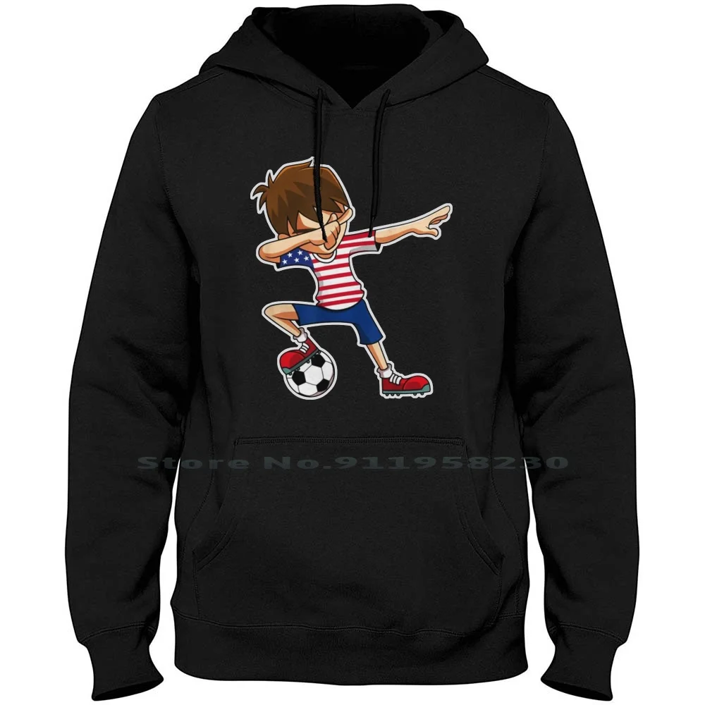 

Dabbing Soccer Boy Usa Men Women Hoodie Pullover Sweater 6XL Big Size Cotton Soccer Sport Port Usa Dab Us So Ny Funny