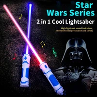 new star wars combo sound lightsabers and light flashing sword laser childrens luminous toys 2pcs dual rgb color sound
