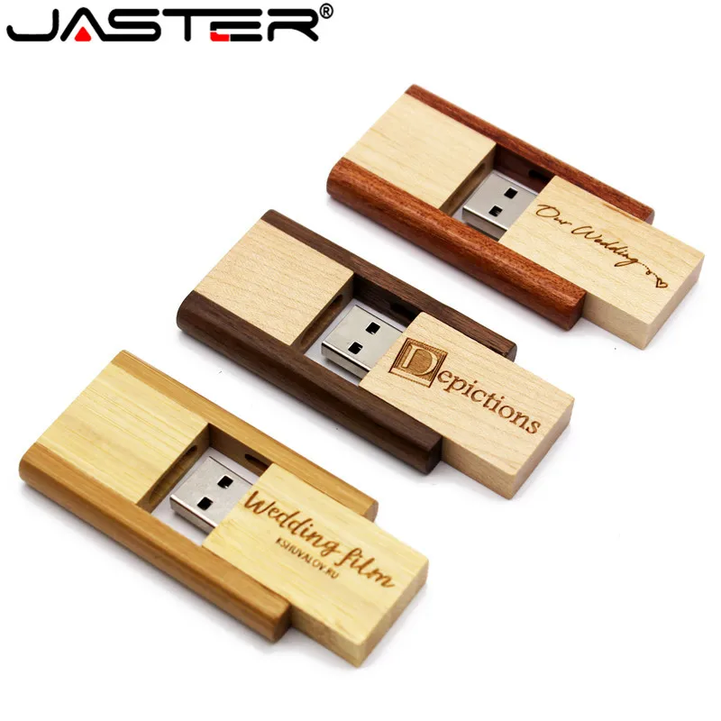Usb флеш накопитель JASTER 3 цвета кленовый карбонизированный бамбук логотип печать