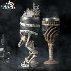 180 мл раб череп пива Вино кофе кружка из смолы и нержавеющей стали кружка Хэллоуин чашка декоративная керамическая чашка Tiki