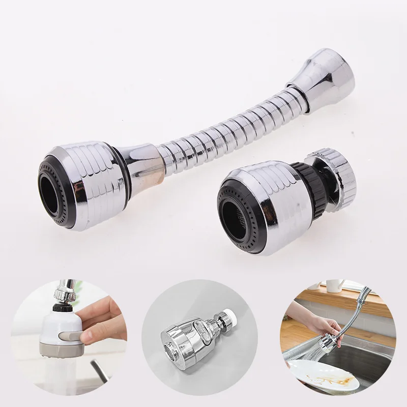 

360 Rotatable Bubbler Adjustable Kitchen Faucet Extension Tube Water Filter Diffuser Bathroom Kitchen Accessories