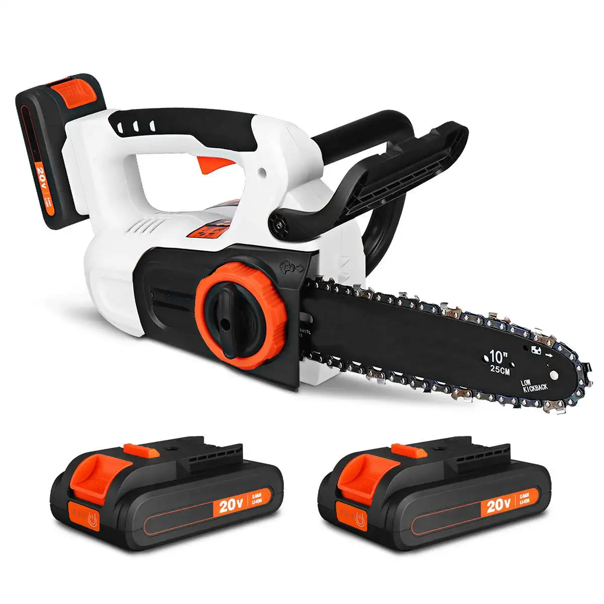 

Electric Chainsaw 20V Cordless Chainsaw 4.0Ah Li-ion Battery Charger 3000rpm For Wood Cutting Pruning Trimming Gardening