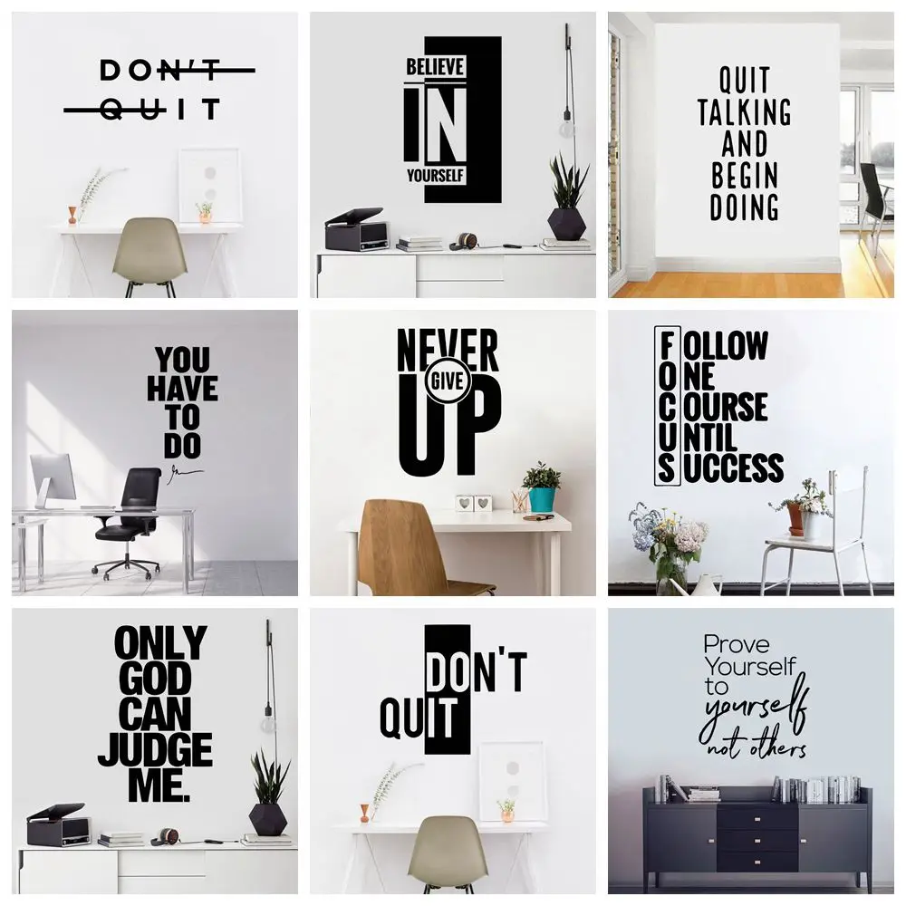 

Quote Motivational Sentence Wall Stickers Art Wallpaper For Living Rooms Bedroom Decoration Accessories Murals