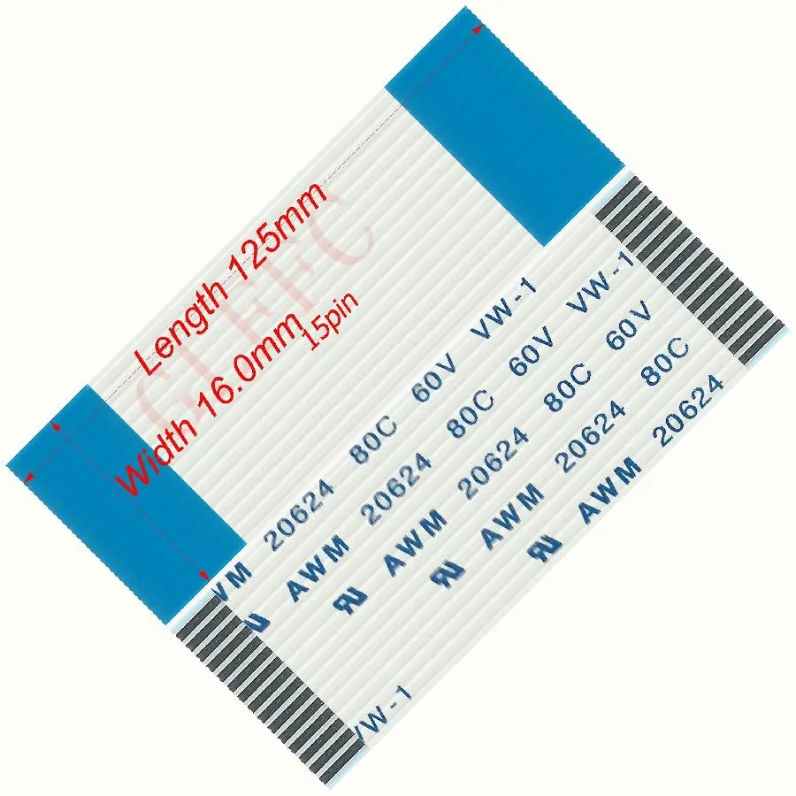 Гибкий плоский кабель a типа 15pin 1 0 Шаг 125 мм 2500 FFC awm 20624 ROHS для TTL LCD DVD