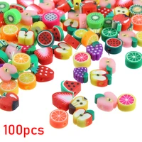 100pcs fruit beads soft pottery clay spacer beads for jewelry making bracelet diy necklace jewelry findings home handmade craft