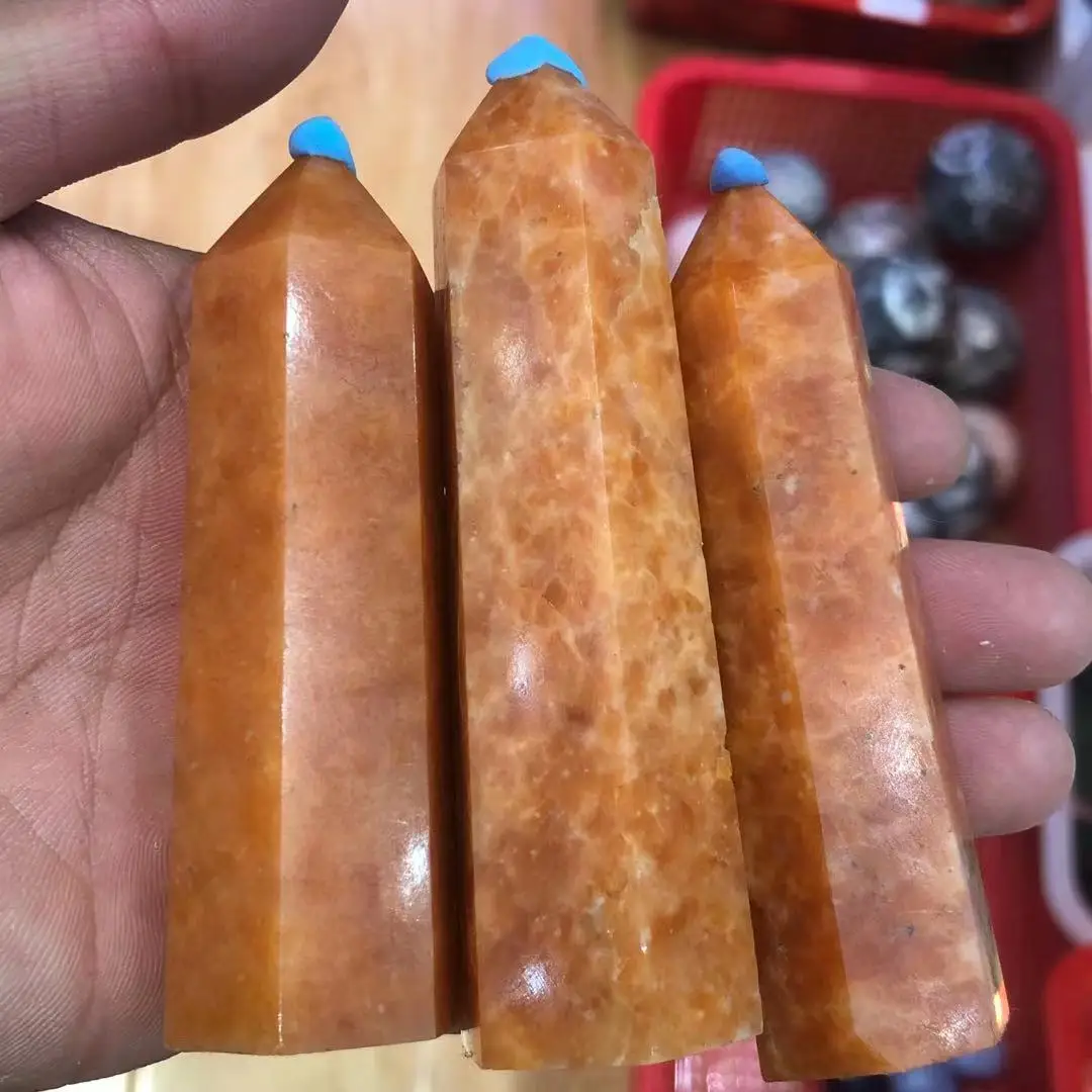 

Natural day Huangdonglin crystal tower calcite mineral pillar point home decoration