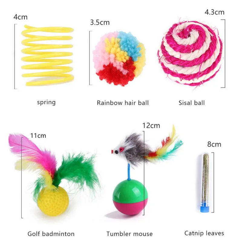 

28pcs/set Cat Combination Toys Pet Cat Fish Tunnel Teasing Cat Stick Plush Mouse Squeaky Bell Ball Kitten Cat Accessories #1