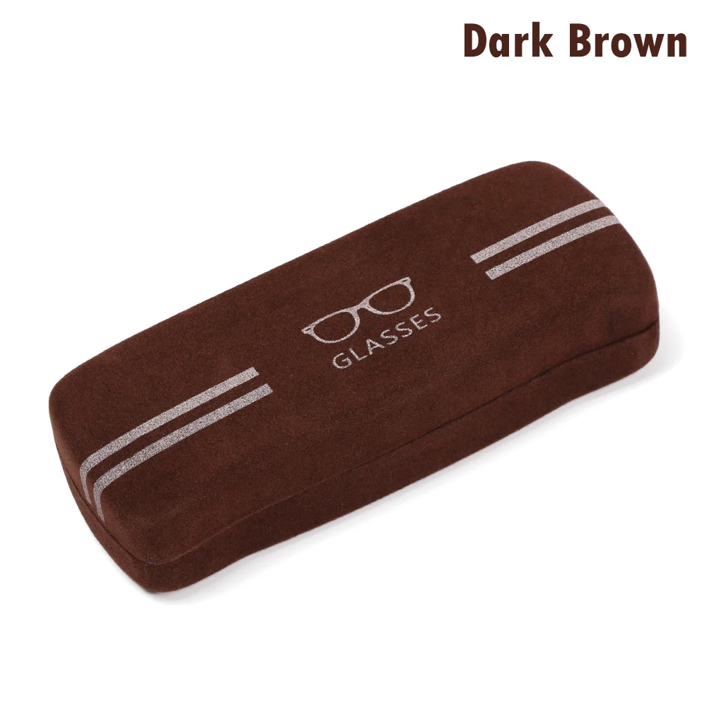 dark brown 1 шт. красивый портативный Чехол для очков для чтения, жесткий футляр для хранения очков, уличные солнцезащитные очки, защитные очки, аксессуары для очков - Цвет: dark brown