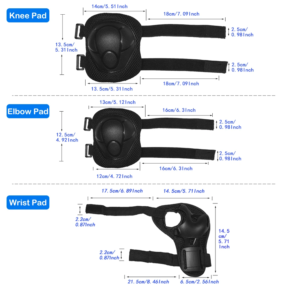 6 in 1 Kids Knee Gear Motorcycle Protection Protective with Wrist Guards Children Safety Pads Rollerblading | Спорт и развлечения