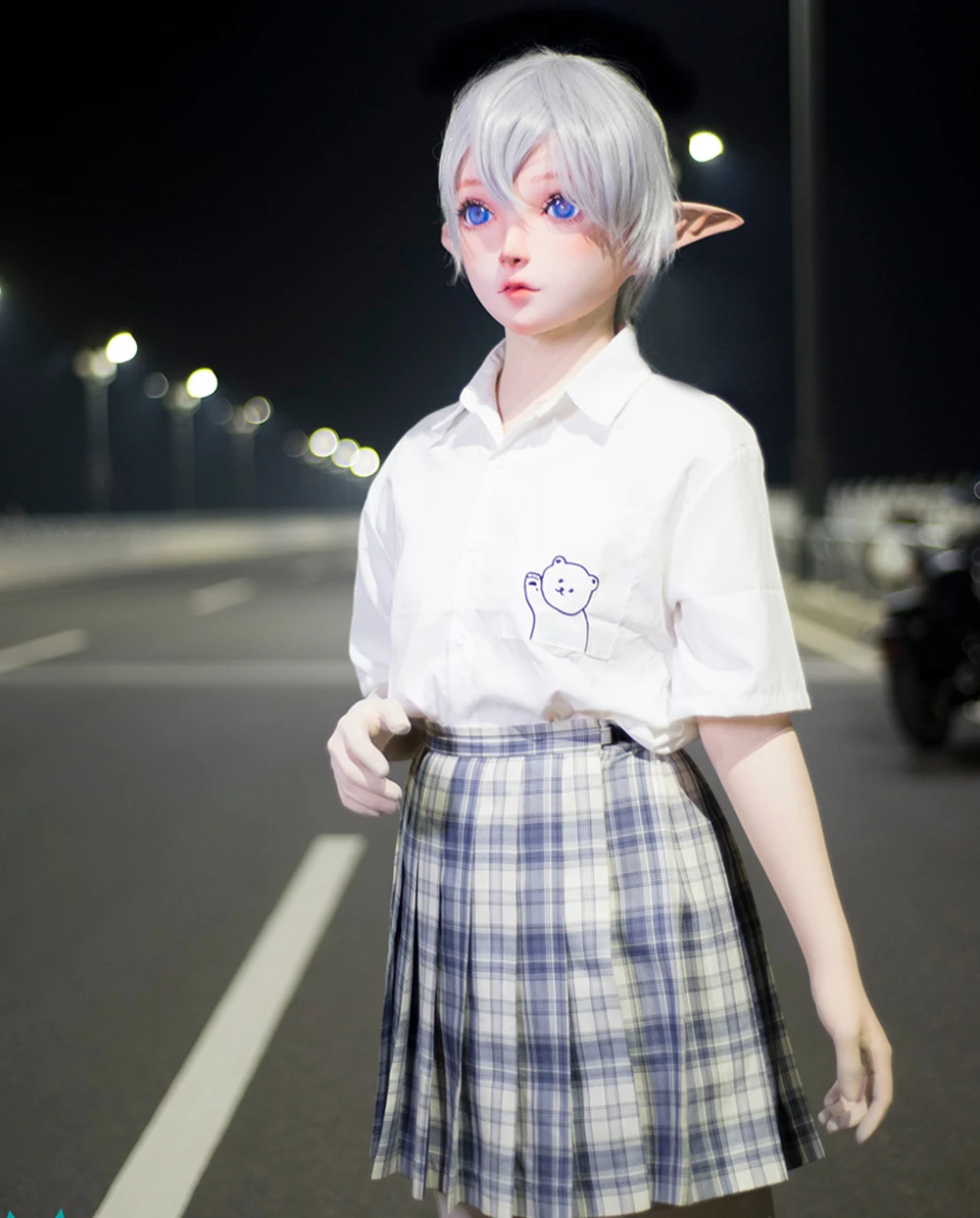 Маска для кигуруми Doll с половиной головы, настраиваемая, из смолы, с резиновым ухом эльфа для косплея японского персонажа аниме.