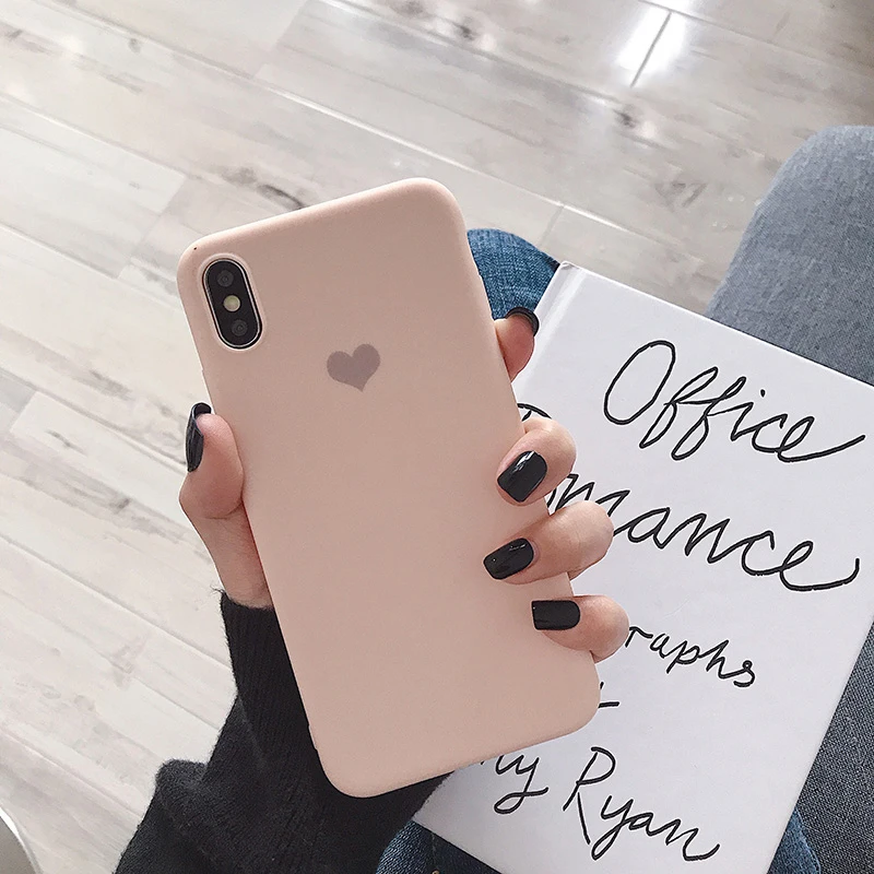 VZD простой сплошной I Love U iphone 11 Pro X 7 Чехол для iphone Xs Max Xr женский анти-осень телефон 6S Tpu мягкий чехол 8 7plus задняя крышка - Цвет: M White little love