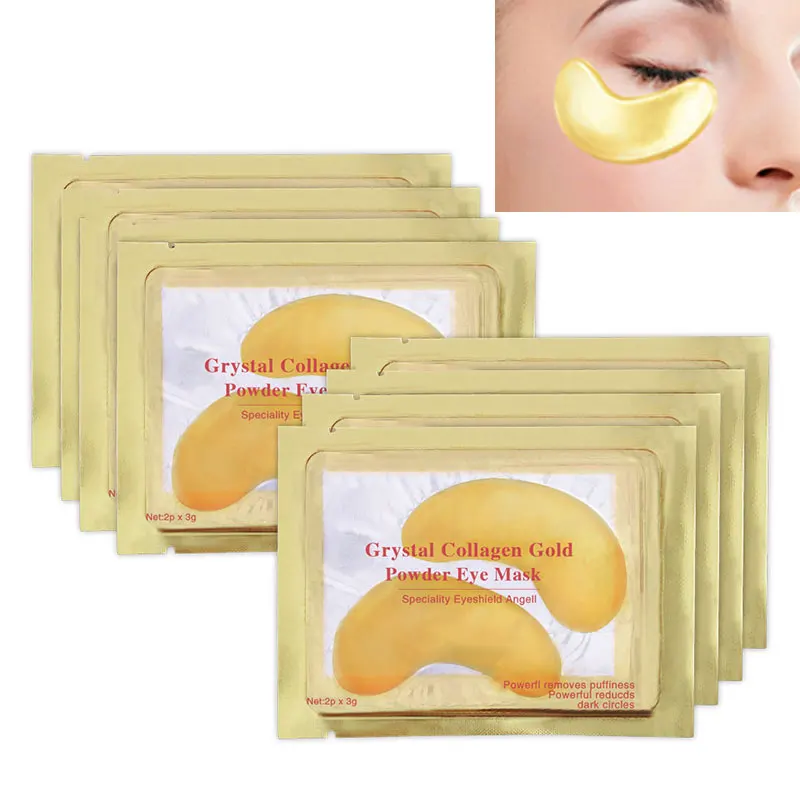 1 упаковка = 2 шт. натуральная кристаллическая коллагеновая Золотая маска для глаз