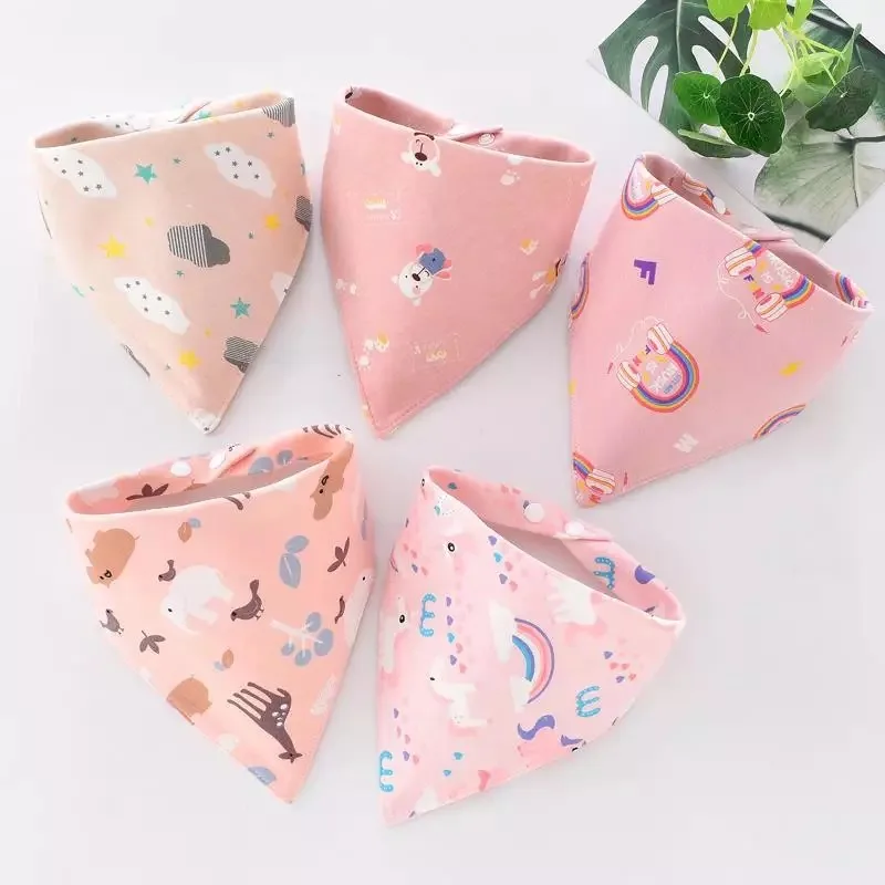 5pcs Baby Bibs Cotton Bandana Feeding Smock Infant Cloths Cartoon Saliva Towel Eating Accessory Soft Stuff | Детская одежда и