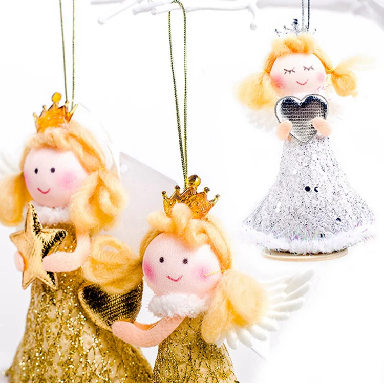 QIFU Christmas Angel Pendant Christmas Decor for Home Christmas Tree Ornaments Xmas Doll Gifts Cristmas Elf New Year