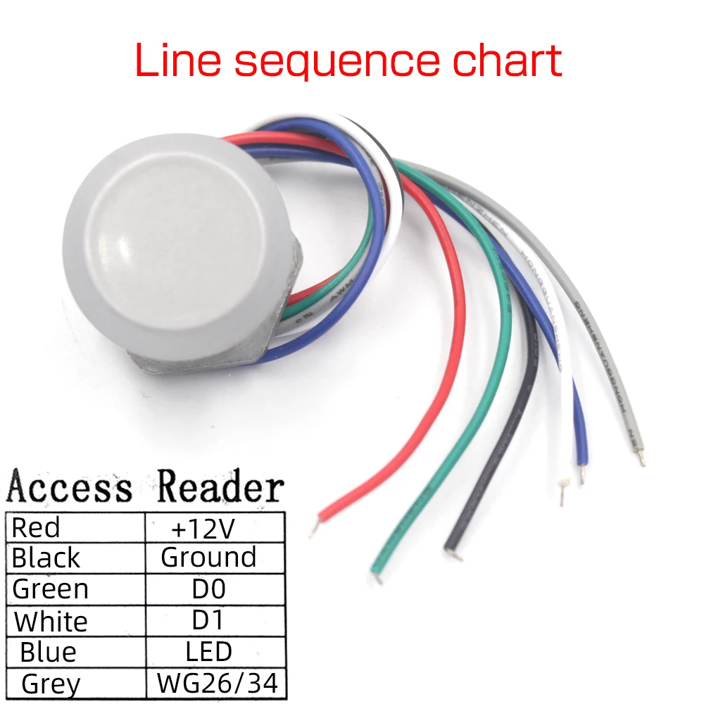 

RFID Card Reader Small Mini New metal Access Control IP65 Waterproof 13.56MHZ Micro Access Control Card Reader with WG26 / 34
