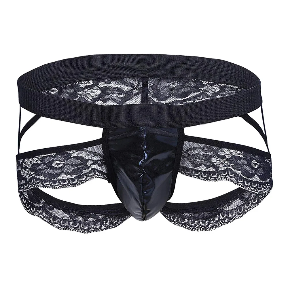 

Mens Sexy Underwear gay Sissy Lace sling open Pouch Breath Bikini Hollow Out Briefs Male Panties Breathable cueca masculina