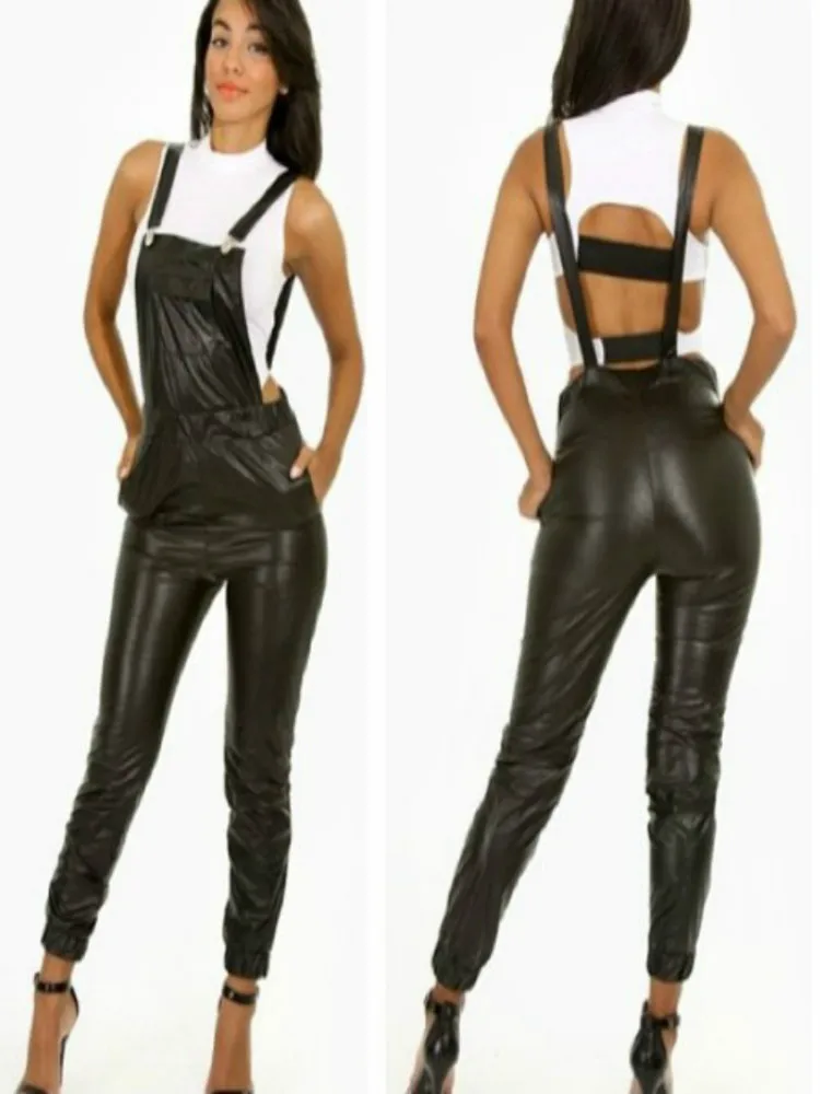 Новое поступление 2020 облегающие комбинезоны кожаный боди летний женский