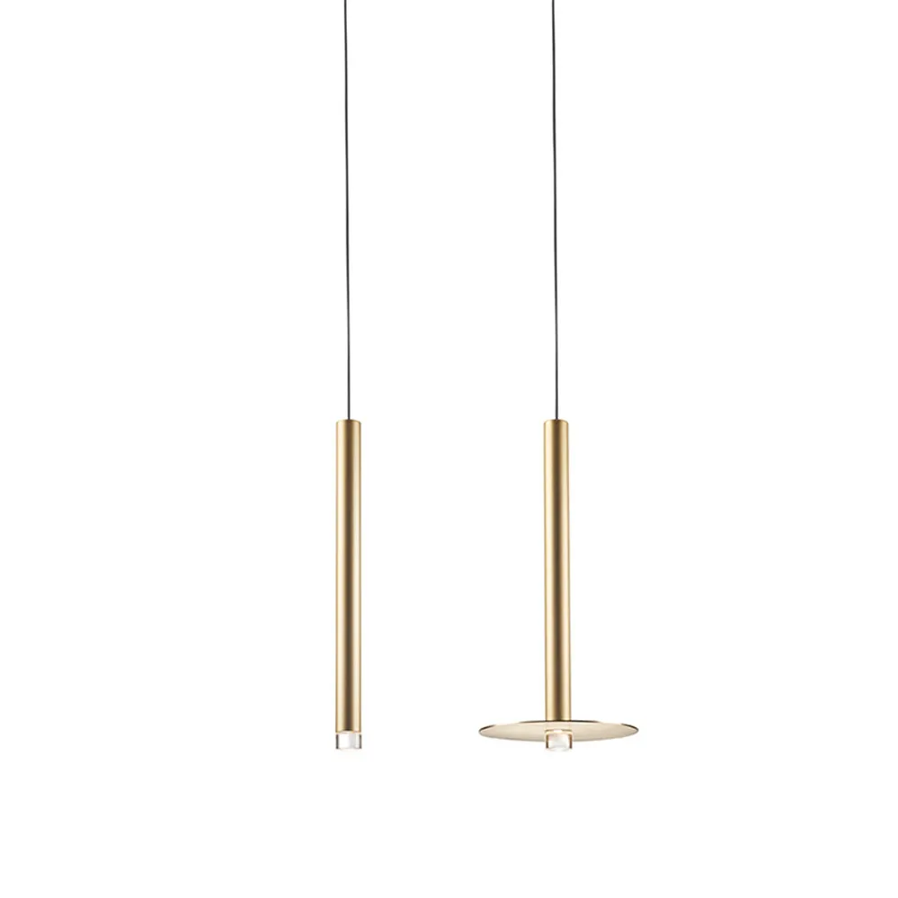 Postmodern Minimalism Gold Tube Led Pendant Lights For Kitchen Dining Room Office Creative Home Deco Suspension Luminaire Design | Лампы и