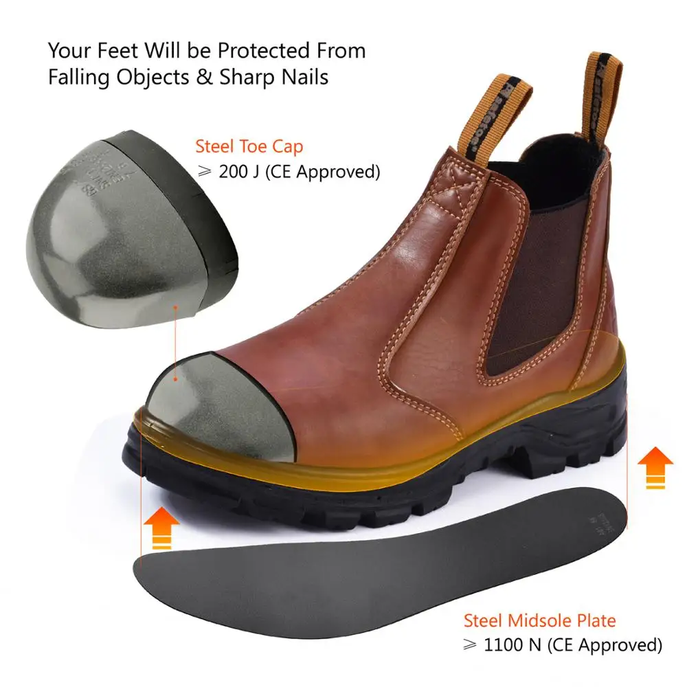 Мужские защитные ботинки Safetoe рабочие со стальным носком водонепроницаемые S3